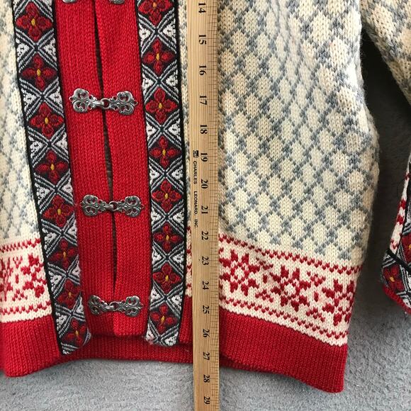 VINTAGE WOMENS DALE OF NORWAY METAL CLASP KNITTED NORDIC SWEATER SM - Picture 6 of 8